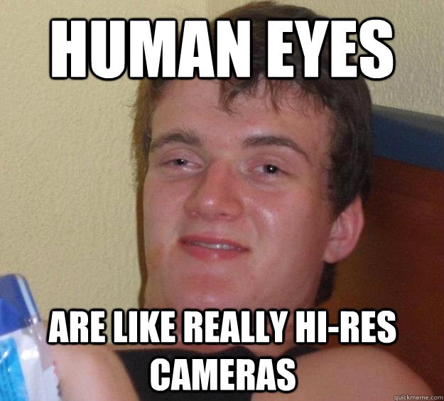 human eyes  are like really hi-res cameras - human eyes  are like really hi-res cameras  10 Guy