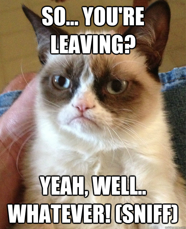 so... You're leaving? Yeah, well.. whatever! (sniff) - so... You're leaving? Yeah, well.. whatever! (sniff)  Misc