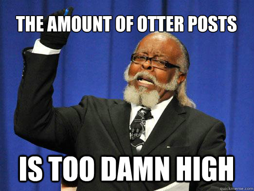 The Amount of OTTER POSTS is too damn high  I am too damn high