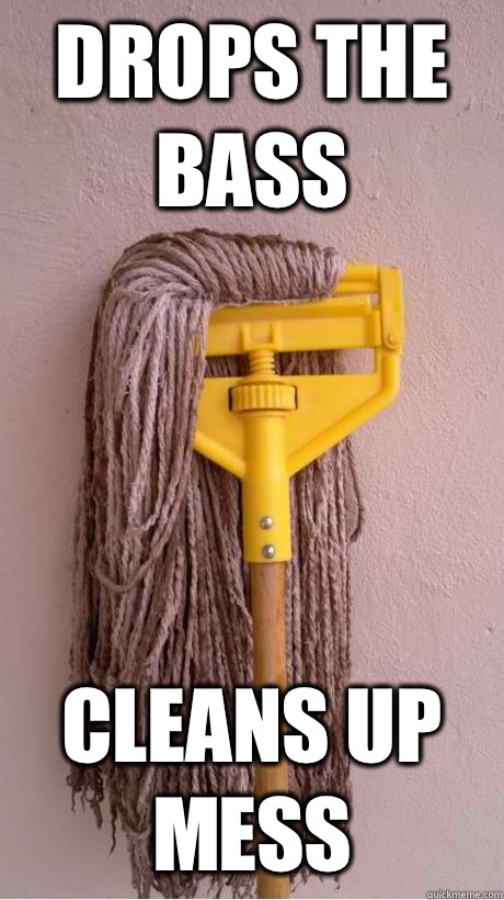 Drops the bass cleans up mess  Skrillex Mop Says