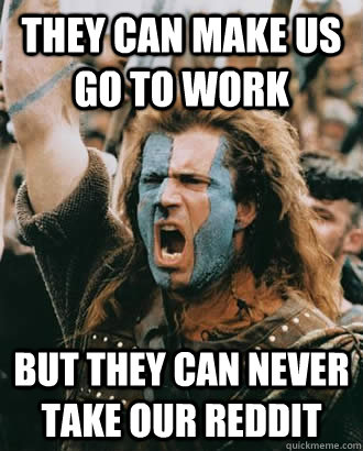 They can make us go to work  but they can never take our reddit  SOPA Opposer