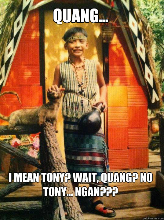 Quang... I mean Tony? Wait, Quang? No tony... Ngan???  