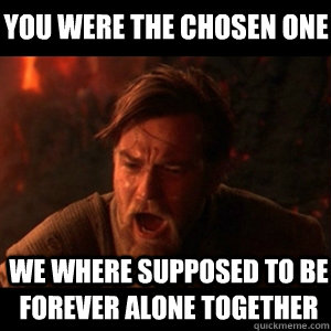 You were the chosen one We where supposed to be forever alone together  You were the chosen one