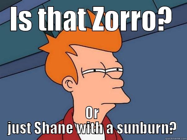 masked man - IS THAT ZORRO? OR JUST SHANE WITH A SUNBURN? Futurama Fry