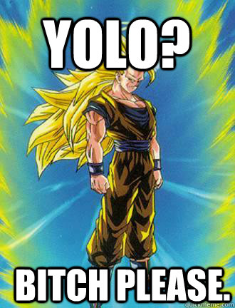 YOLO? bitch please. - YOLO? bitch please.  Goku Meme