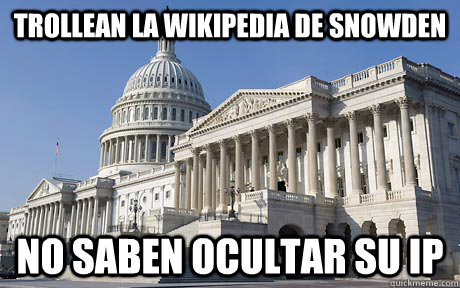 trollean la wikipedia de snowden no saben ocultar su ip  