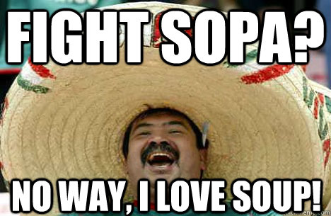 fight sopa? no way, i love soup!  Merry mexican