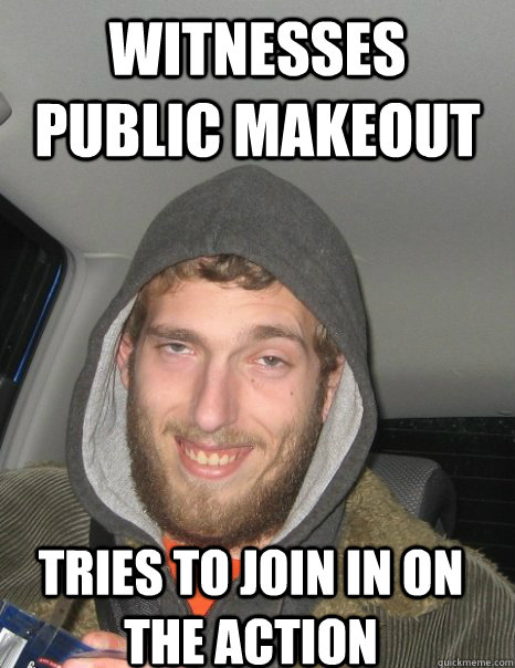 witnesses public makeout tries to join in on the action  