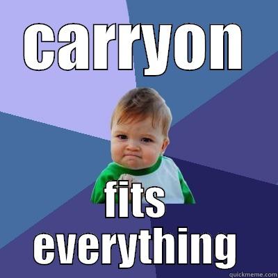 Travel Meme | TravelBreak.net - CARRYON FITS EVERYTHING Success Kid