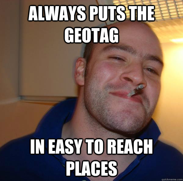 Always puts the GeoTag In easy to reach places - Always puts the GeoTag In easy to reach places  Misc