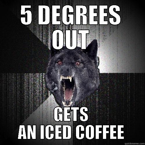 5 DEGREES OUT GETS AN ICED COFFEE Insanity Wolf