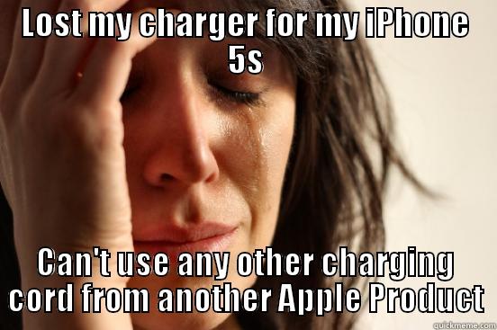 Apple Product problems - LOST MY CHARGER FOR MY IPHONE 5S CAN'T USE ANY OTHER CHARGING CORD FROM ANOTHER APPLE PRODUCT First World Problems