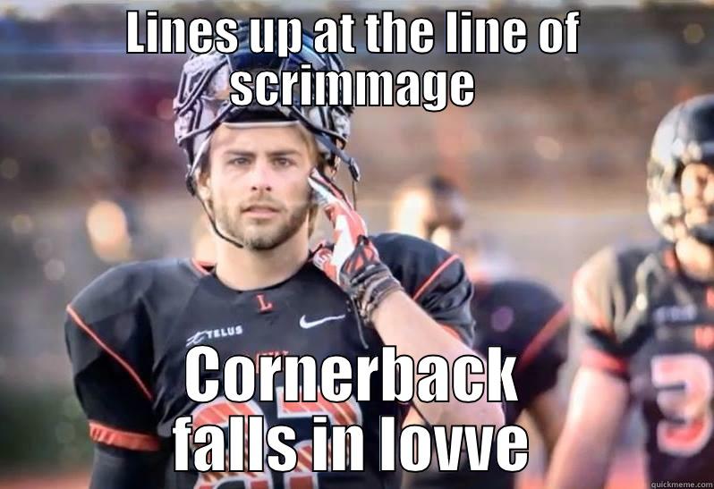 Incredibly photogenic football player - LINES UP AT THE LINE OF SCRIMMAGE CORNERBACK FALLS IN LOVE Misc