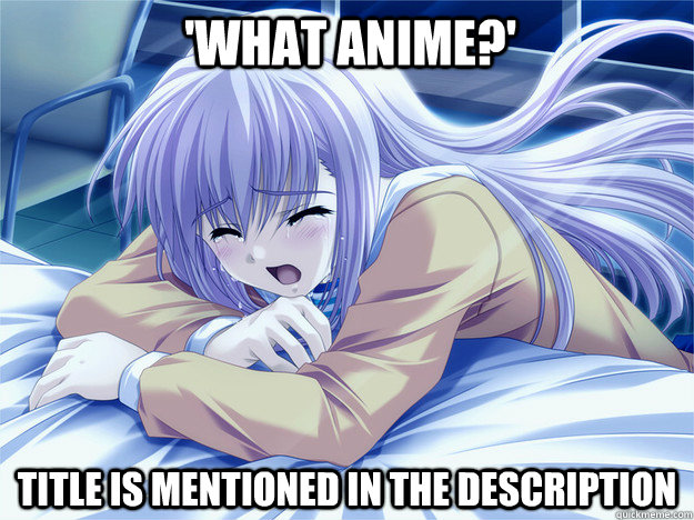 'What Anime?' title is mentioned in the description  