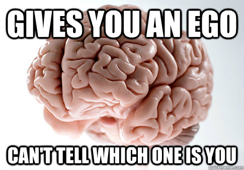 Gives you an ego Can't tell which one is you  Scumbag Brain