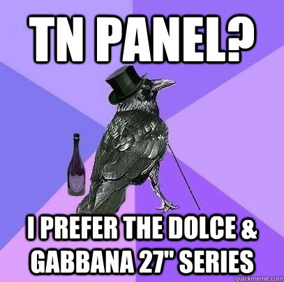 TN Panel? I prefer the Dolce & Gabbana 27'' series  Rich Raven
