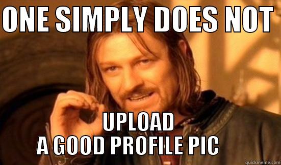 One simply does not no upload a good profile pic - ONE SIMPLY DOES NOT  UPLOAD A GOOD PROFILE PIC      Boromir