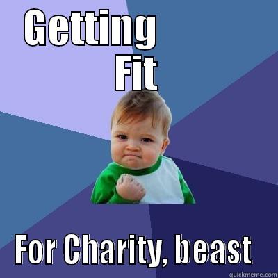 Charity meme - GETTING             FIT FOR CHARITY, BEAST  Success Kid