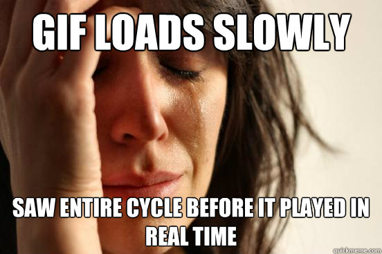 gif loads slowly saw entire cycle before it played in real time  First World Problems