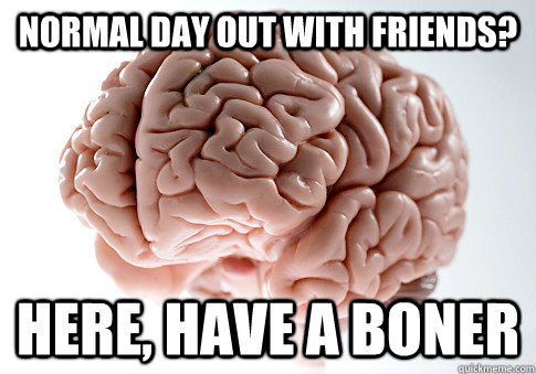 Normal day out with friends? Here, have a boner  Scumbag Brain