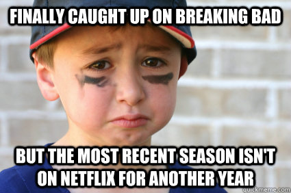 Finally caught up on Breaking Bad But the most recent season isn't on Netflix for another year  Sad Kid