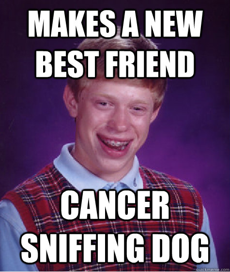 makes a new best friend cancer sniffing dog - makes a new best friend cancer sniffing dog  Bad Luck Brian