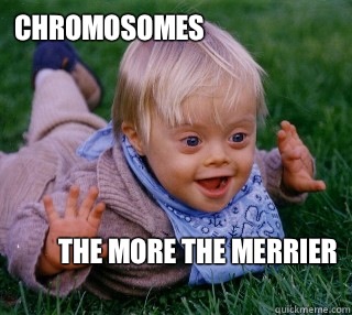 Chromosomes The more the merrier
  Downs Crip