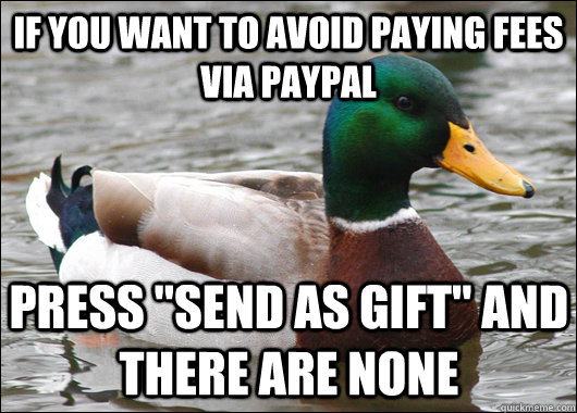If you want to avoid paying fees via Paypal Press 