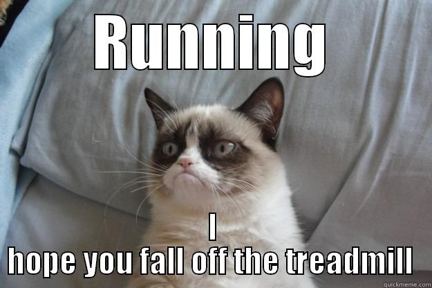 RUNNING I HOPE YOU FALL OFF THE TREADMILL  Grumpy Cat