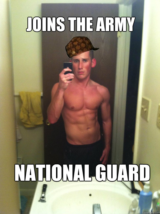 Joins the army national guard   