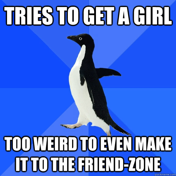 Tries to get a girl Too weird to even make it to the friend-zone  Socially Awkward Penguin