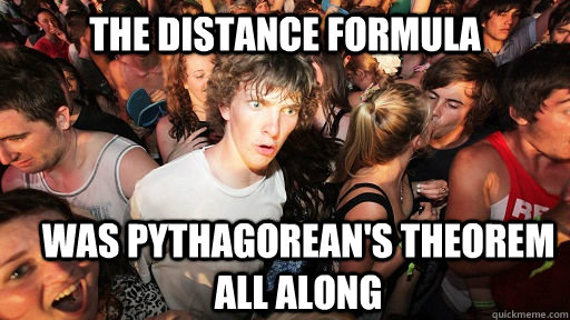 The Distance Formula was Pythagorean's Theorem all along  Sudden Clarity Clarence