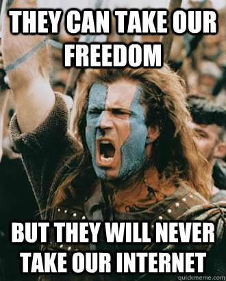 They can take our freedom but they will never take our internet  SOPA Opposer