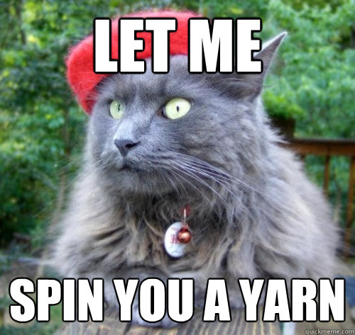 Let me  Spin you a Yarn - Let me  Spin you a Yarn  Creative Writing Cat