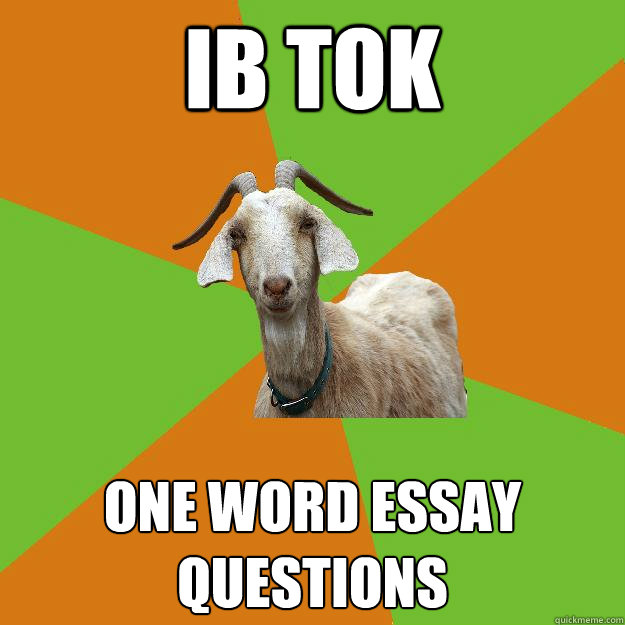 IB TOK ONE WORD ESSAY QUESTIONS  