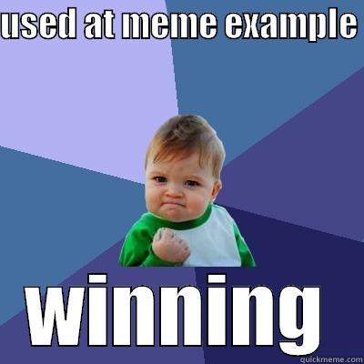 USED AT MEME EXAMPLE  WINNING Success Kid