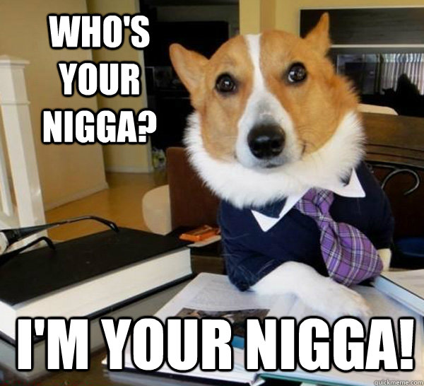 WHO'S YOUR NIGGA? I'M YOUR NIGGA!  Lawyer Dog