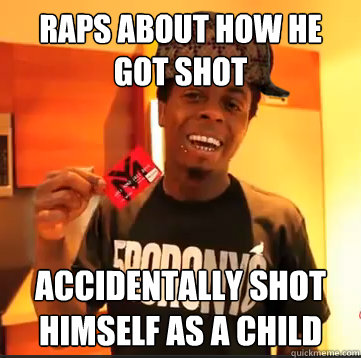 raps about how he got shot accidentally shot himself as a child  
