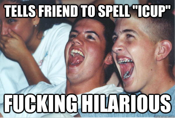 Tells friend to spell 