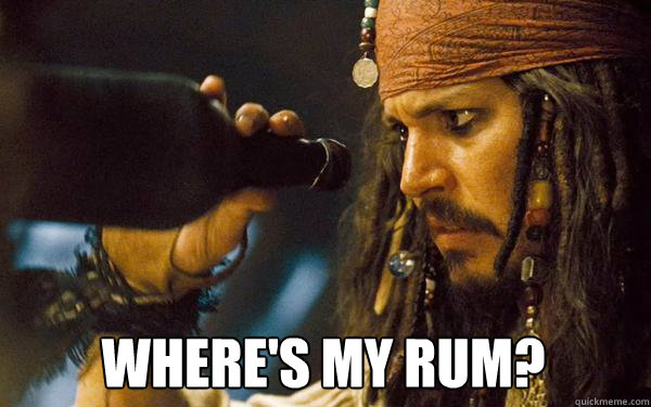 Where's my rum?  Confused Jack Sparrow