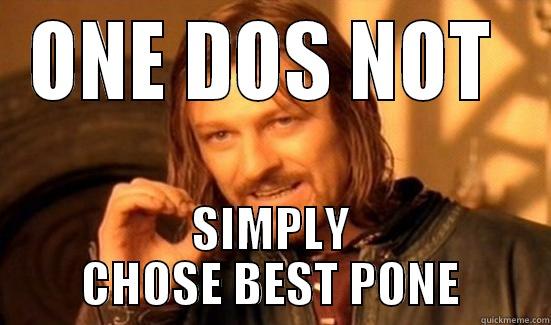 ONE DOS NOT  SIMPLY CHOSE BEST PONE Boromir