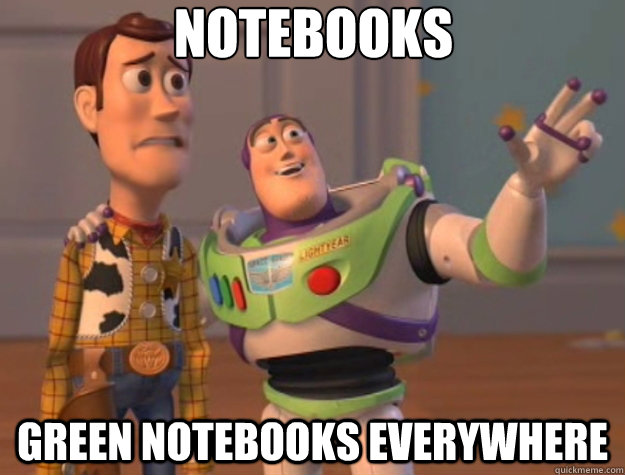 Notebooks Green notebooks everywhere  Toy Story