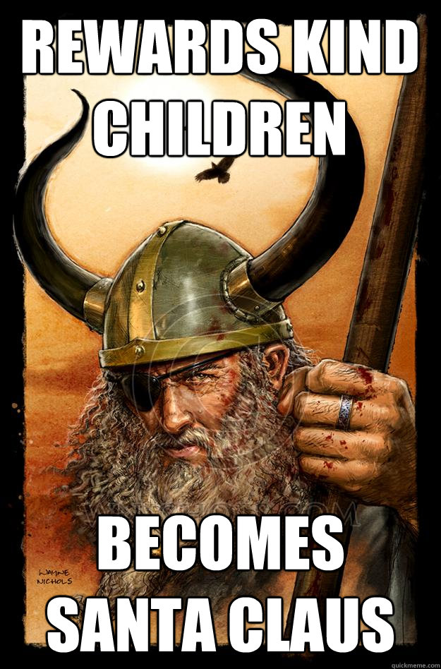 rewards kind children becomes santa claus  Odin