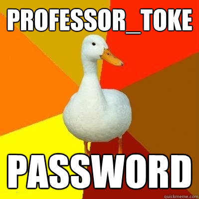 professor_toke password  Tech Impaired Duck