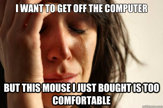 I want to get off the computer But this mouse I just bought is too comfortable  First World Problems