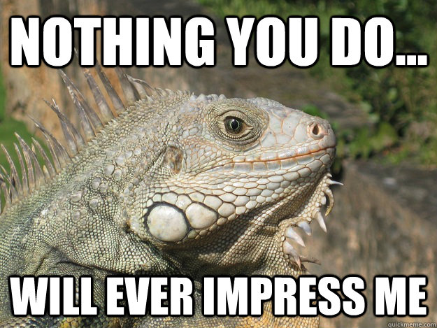 Nothing you do... Will ever impress me  