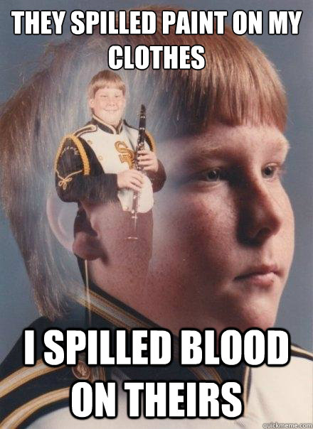 They spilled paint on my clothes I spilled blood on theirs  PTSD Clarinet Boy