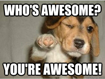 Who's awesome? you're awesome!  