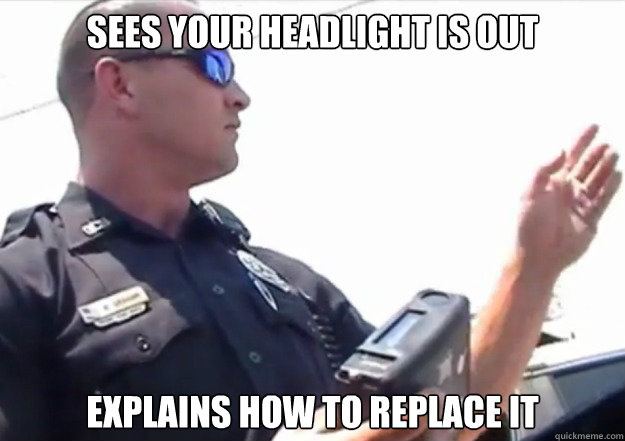 Sees your headlight is out explains how to replace it   