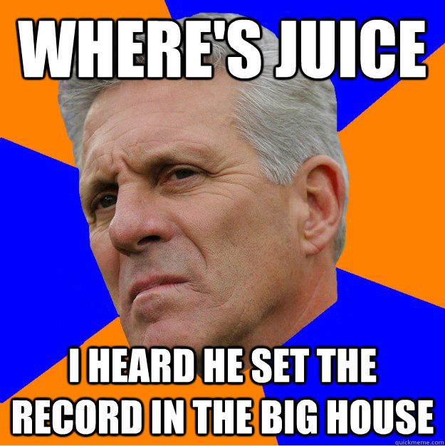 WHERE'S JUICE I HEARD HE SET THE RECORD IN THE BIG HOUSE  Uninformed Zook
